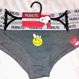 Peanuts Gray and White Hipster Briefs for Ladies Medium